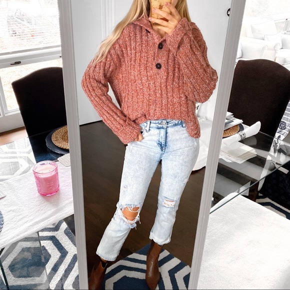 🧶 ZARA RUSTY PINK RIBBED CHUNKY KNIT JUMPER! - Picture 6 of 12